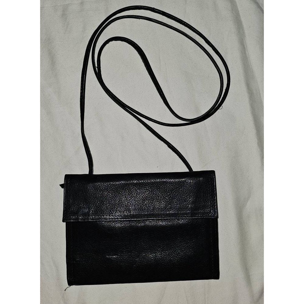 Kenneth Cole slim wallet/crossbody, black leather